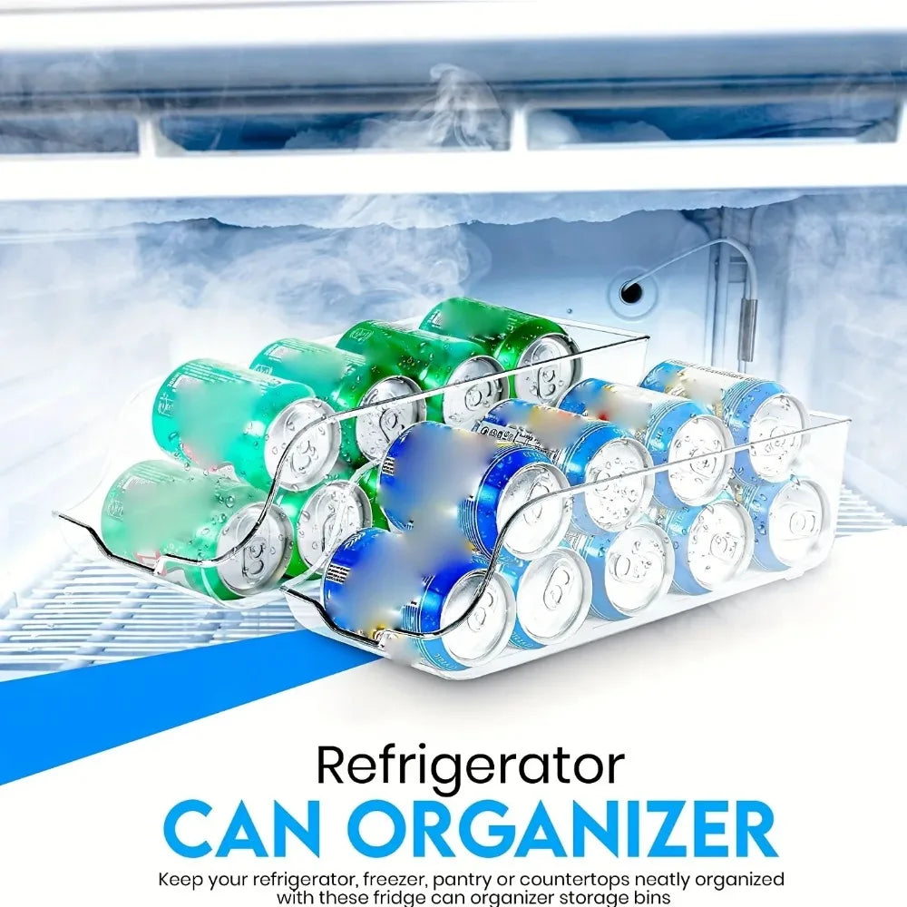 Latas de almacenamiento de cocina de 1/2 piezas, latas de refresco, latas de almacenamiento, organizadores de congelador de refrigerador, dispensadores de latas, accesorios de cocina
