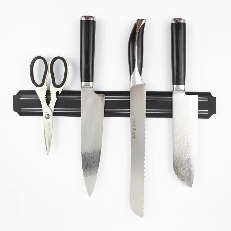 Soporte magnético para cuchillos, montado en la pared de la cocina, herramientas, absorbente, estante simple multifuncional, tira de plástico