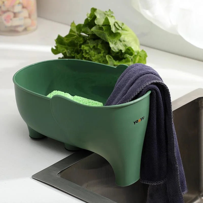Filtro de canasta para desagüe de fregadero de cocina, filtro de residuos en forma de elefante, cestas colgantes para verduras, escurridor de lavado, estante de almacenamiento