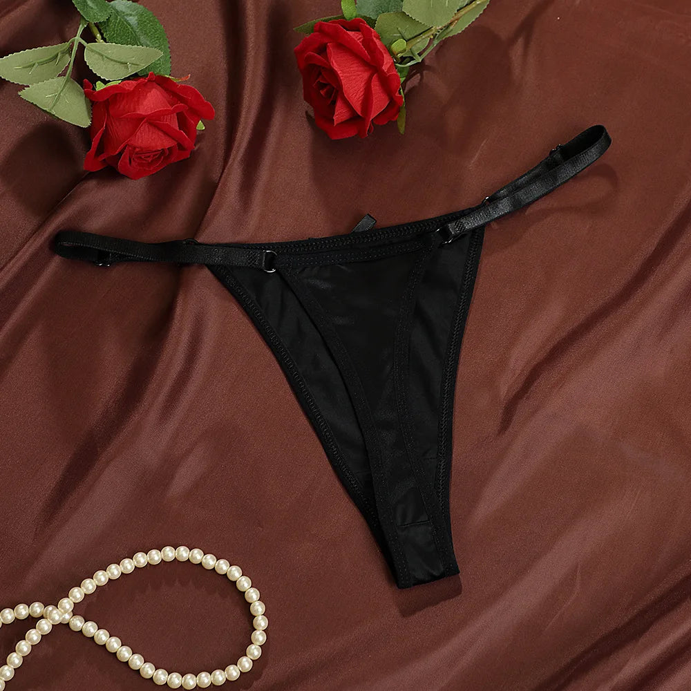 Sexy Satin Adjustable Girls G-Strings Pants Comfort Low Rise Bow Briefs Underwear Seamless Thong for Women Женские Трусы