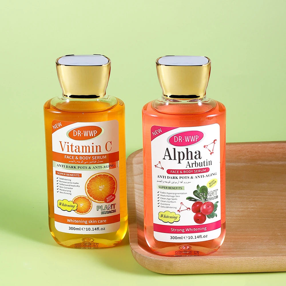 Vitamin C AHA Essence Original liquid Kojic Acid Face Serum Arbutin Brightn Moisturizing Turmeric Repair Lifting Skin Care 350ml