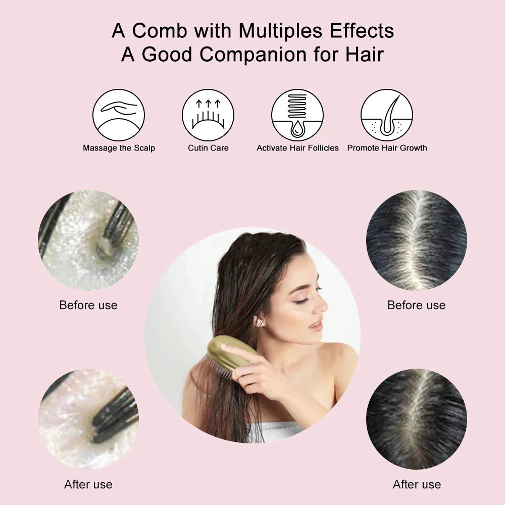 2024 Hotsale Hair Roots Massages Brush For Hair Growth Head Skin Care Massage Detangling Cleaning Hairdressing Comb Dropshipping