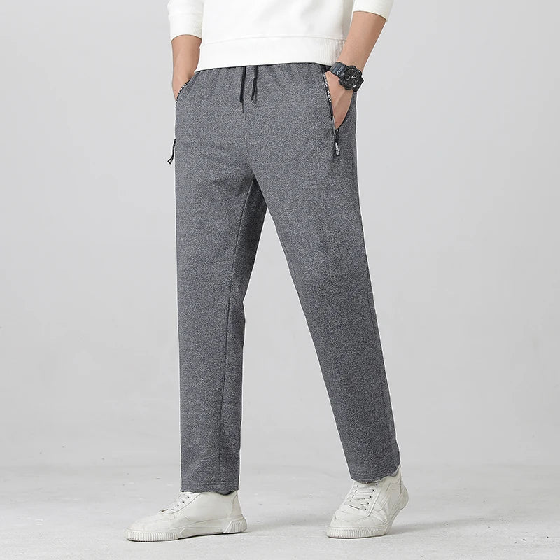 Summer Big Size Men'S Pant Drawstring Stretch Sport Jogger Trouser Male Plus Large Fit Zip Pocket 4Xl 5Xl 6Xl 7Xl 8Xl Grey Black