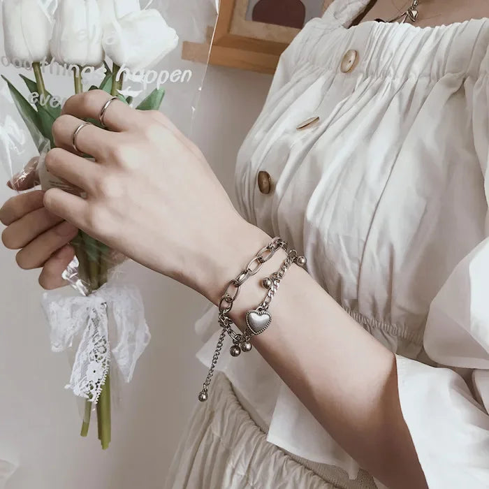 Trendy Lady Bracelet Alloy Women'S Love Butterfly Hand Jewelry Accessories Casual Bracelet Chain Gifts For Friends