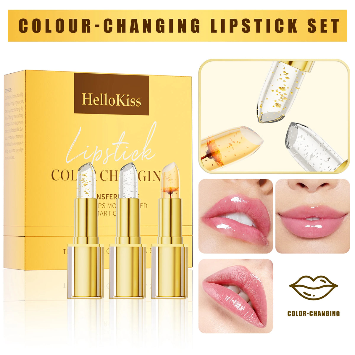 Hello Kiss Temperature Color Changing Flower Jelly Lipstick