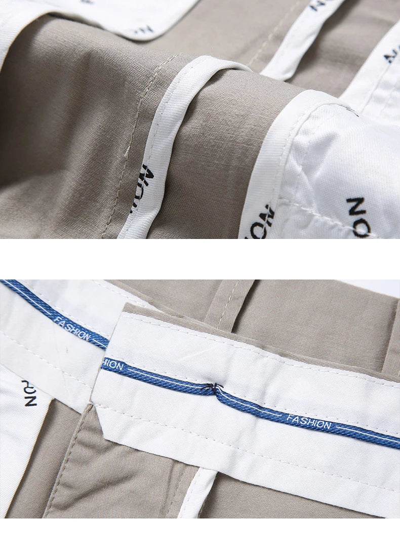 Classic Style Summer Men's Thin Cotton Casual Pants Business Fashion Stretch Loose Straight Beige Trousers Male Brand Clothes
