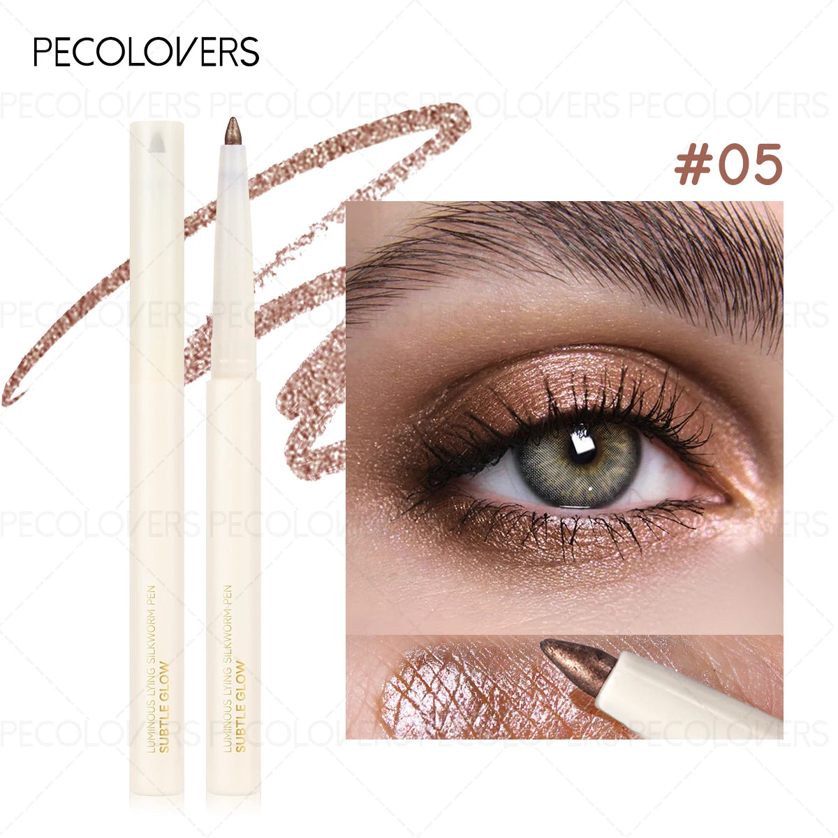 1 pc Smooth Nib Lying Silkworm Pen, Waterproof and Long-Lasting, Multi-Functional Lying Silkworm Pen, Eye Cosmetics