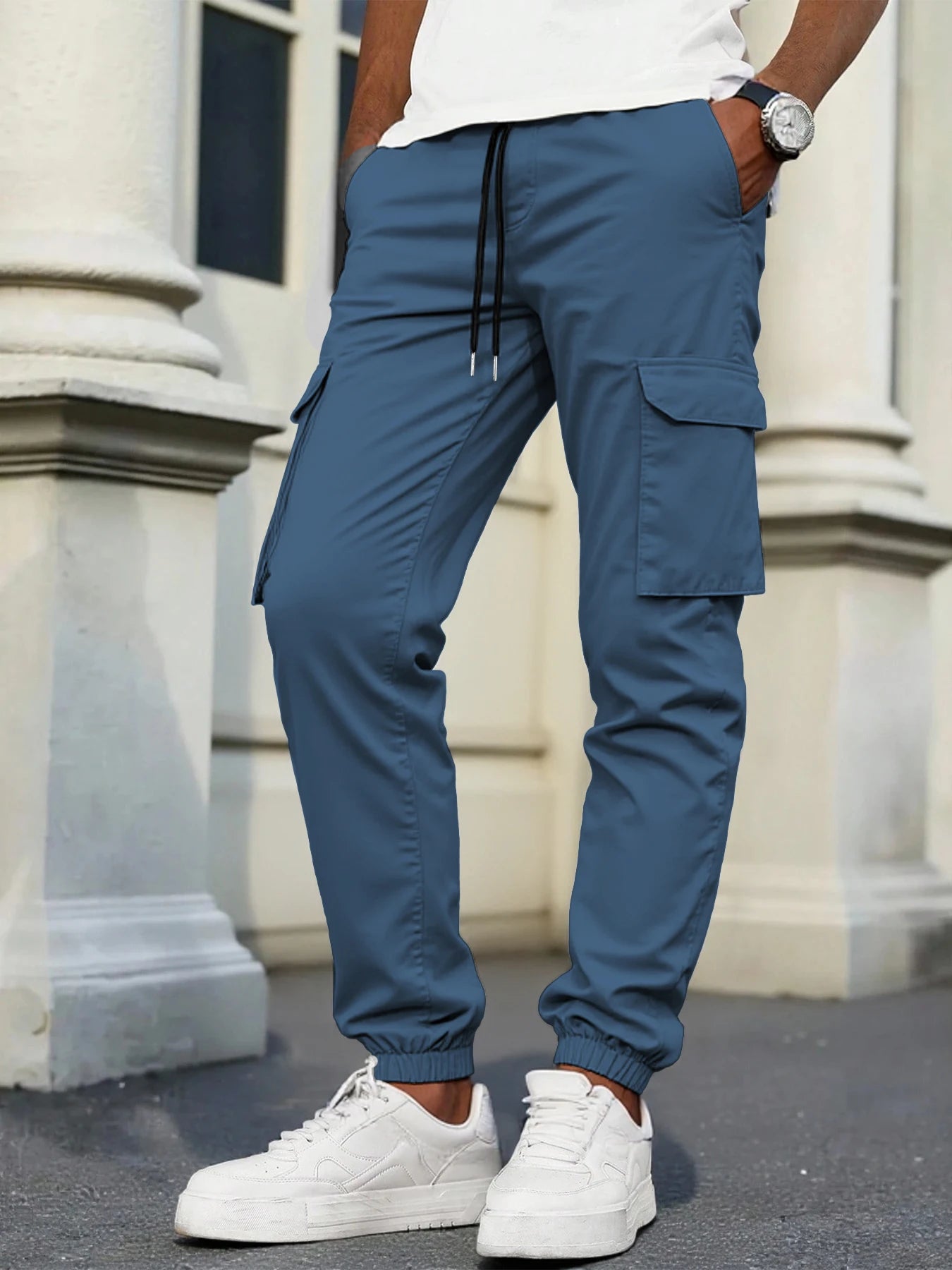 Men's High-Street Loose Straight Leg Workwear Trousers Sporty Casual Jacket Pants Streetwear Fashion Loose Fit Utility Pants