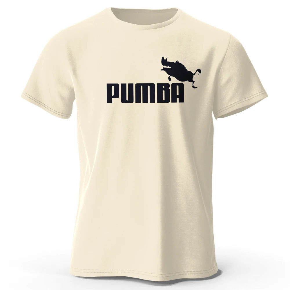 Pumba Printed T Shirt For Men Oversized 100 Percent Cotton Funny Graphic Tee Summer Top