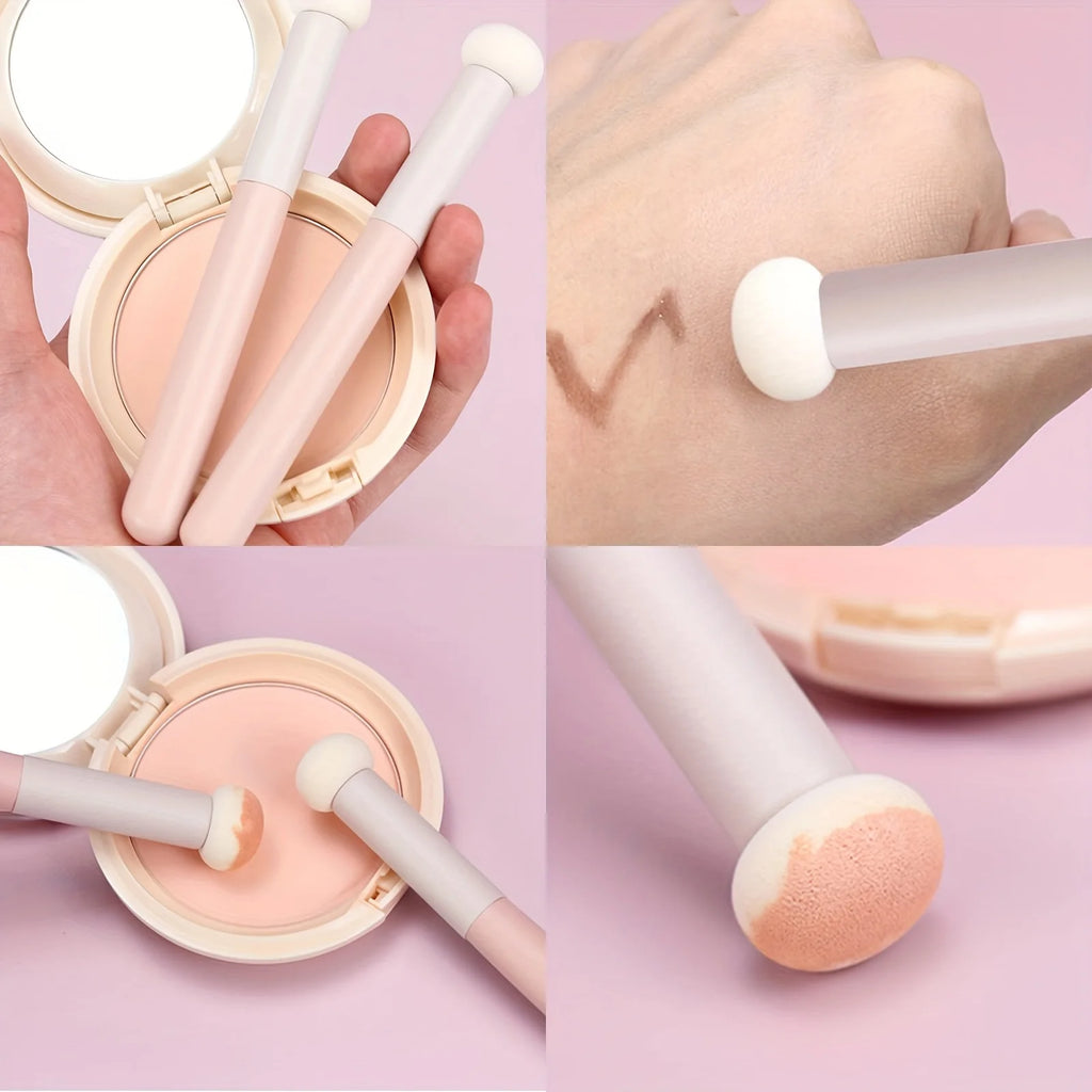 3Pcs Soft Mushroom Sponge Head Makeup Brushes,Concealer Brush Lipstick Lip Powder Puff ,Foundation Contour Cosmetic Tools