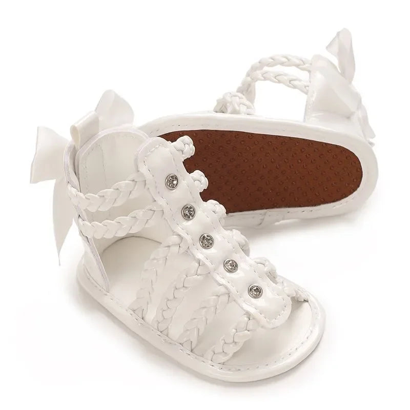 Spring and Summer High-Top Breathable Sandals for Baby Girls 0-12 Months Soft-Soled Toddler Shoes