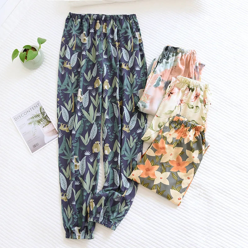 Cloud Cotton Story Women's Floral Pajama Pants - 100% Viscose Loose