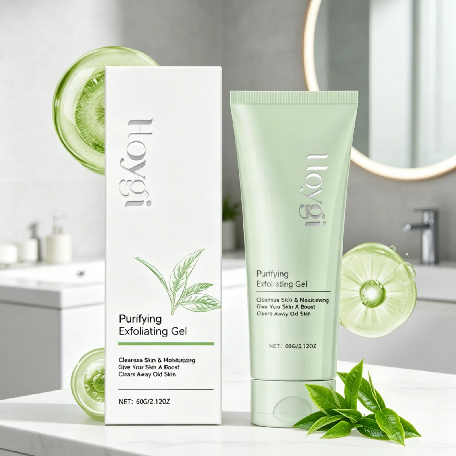 Hoygi Purifying Exfoliating Gel Remove Dead Skin Shrink Pores Oil Control Remove Blackheads Nourishing Face Exfoliating Gel 60g