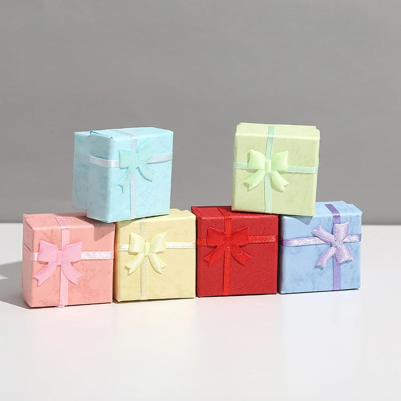 12Pcs Fashion Jewelry Packaging Box Multi-Color Earrings Ring Box Jewelry Holder 4*4*3Cm