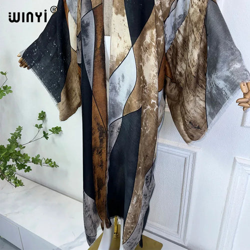 Boho Print Silk Kimono Cardigan For Beach And Travel Lovers Effortless Layering Lightweight Silk Feel