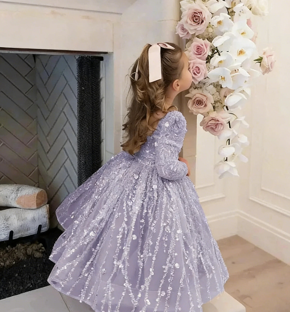 Custom Pink Tulle Flower Girl Dress Lace Appliques Wedding Party Gown Princess First Communion Ball Dresses for Kids