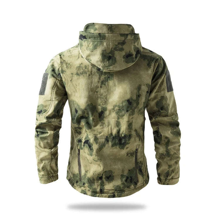 Lurker Shark Skin Soft Shell Tactical Jacket Men Waterproof Fleece Hooded Coat Hunt Clothes Autumn New Outdoor Camouflage Jacket