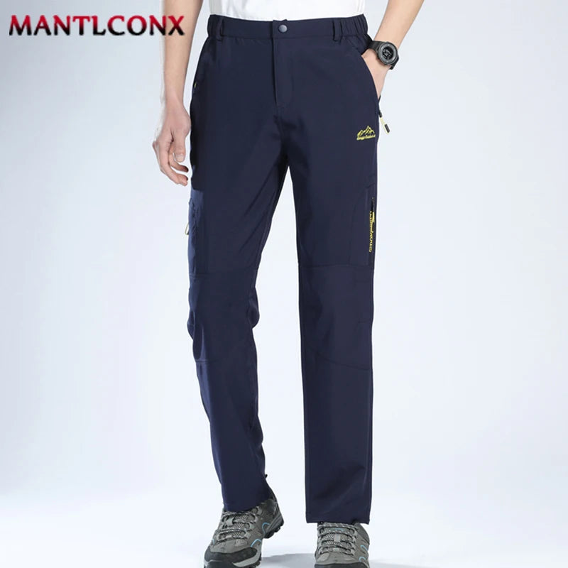 Thin Summer Stretch Pants with Zipper Pockets Quick Dry Hiking Camping Trousers Men Gym Fitness Jogging Running Sports Pants Men
