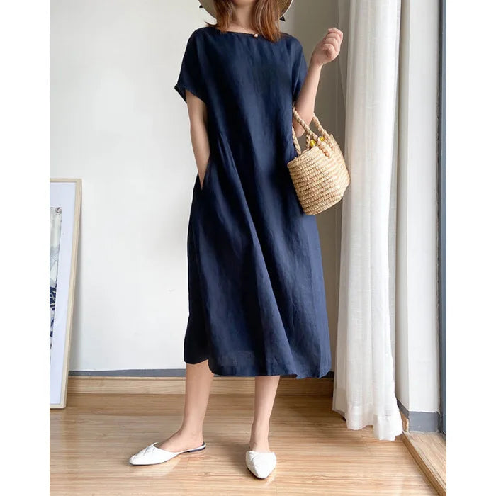 New Long Sleeve Maternity Dress Fashion Clothes for Pregnant Women V-neck Boho  Cotton Linen Loose Lantern