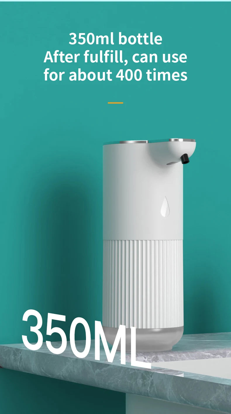 Dispensador de jabón automático sin contacto con sensor inteligente de 350 ML de capacidad para mesa o pared, bomba de desinfectante de manos para cocina y baño