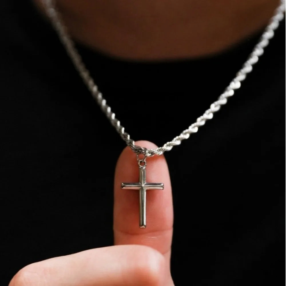 Men'S Cross Pendant Necklace Fashion Metal Pendant Accessory Jewelry
