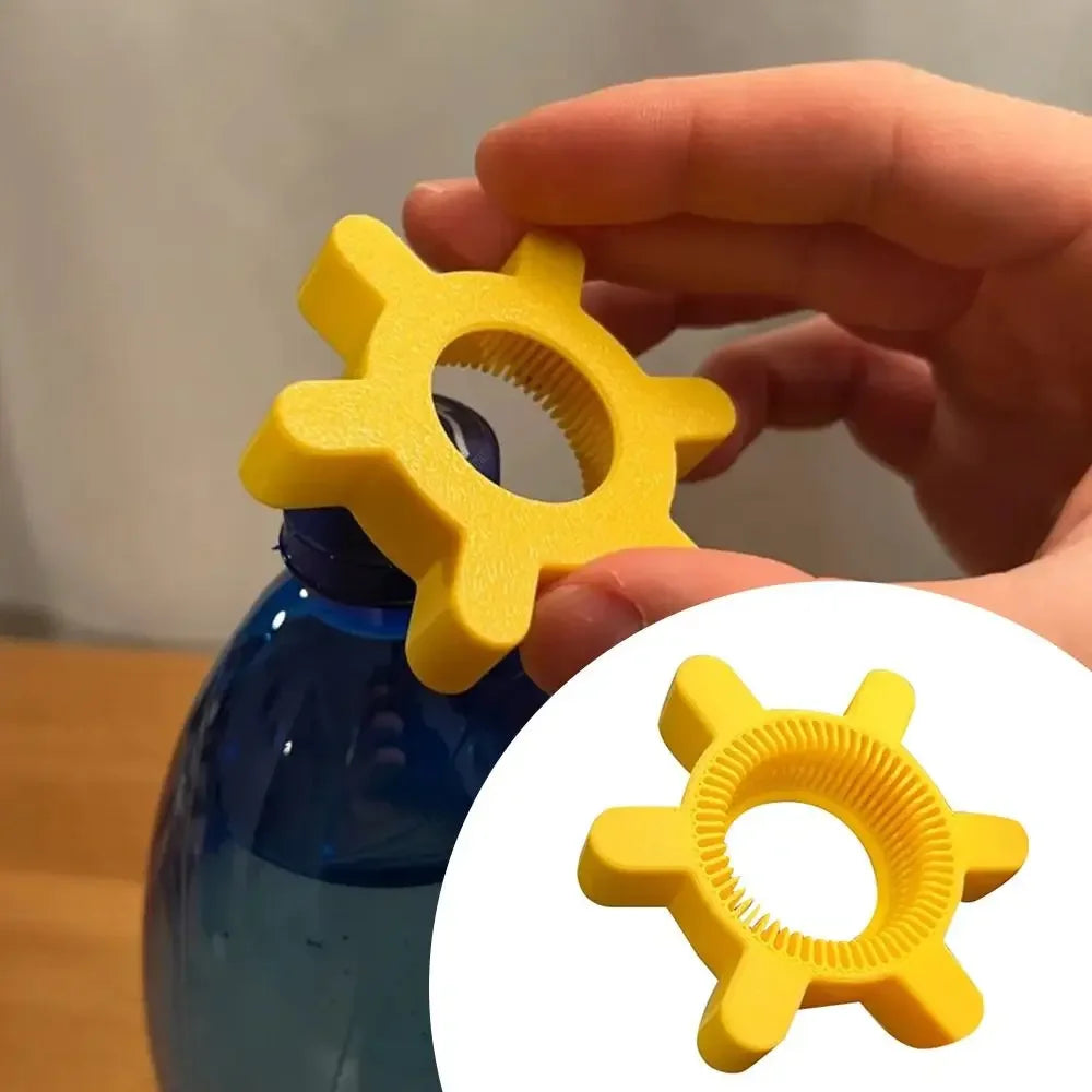 Portable Multi-function Bottle Cap Opener Yellow Bar Supplies Rotary Bottle Opener Plastic Bottle Opener Kitchen Tool