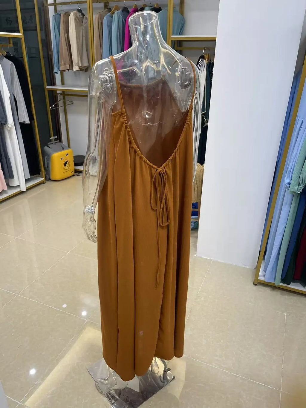 New Arrival Women's Strapless Backless Long Loose Home Dress Comfortable Sleepwear Casual Maxi Dress