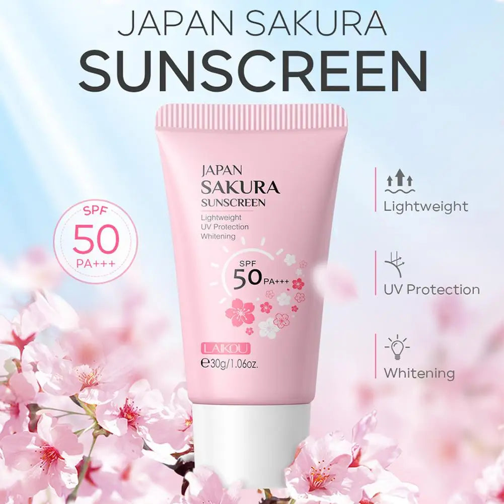 Sakura Sunscreen Cream Spf50 Moisturizing Uv Protect Face Body Sunscreen Isolation Lotion Oil Control Reduce Melanin Skin Care
