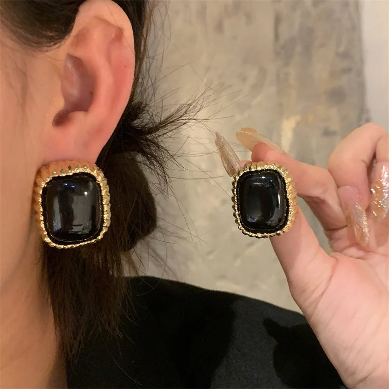 Xialuoke European American Style Design Stud Earringsfor Women'S Men Geometric Chunky Trendy Chunky Jewelry Gifts