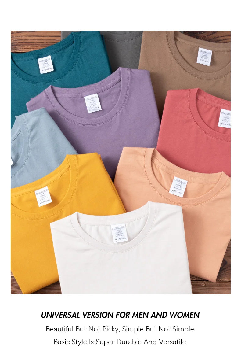 Combed Cotton Tees Solid Tops Woman Male Custom Team Uniform Class Clothes Summer Brand Customization Mens Tshirts