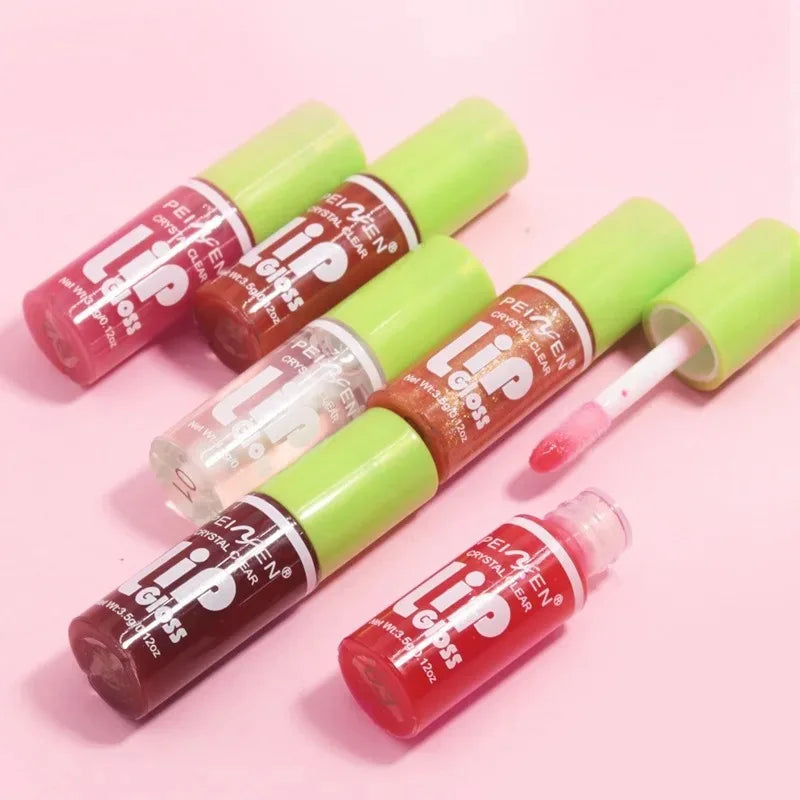 6Pcs Moisturizing Lip Gloss Transparent Lip Oil Hydrating Lip Glaze Lip Plumper Hydrating Make Up Liquid Lipstick Lips Cosmetics