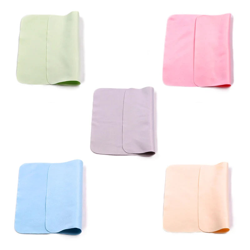 10Pcs Soft Chamois Glasses Cleaner Eyeglasses Microfiber Clean Cloth For Lens Phone Screen Cleaning Wipes Tools