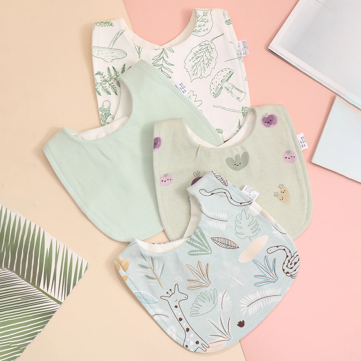 Cotton Soft Baby Adjustable Bandana Bibs Set Of 4 For Newborns And Toddlers Dribble Bibs