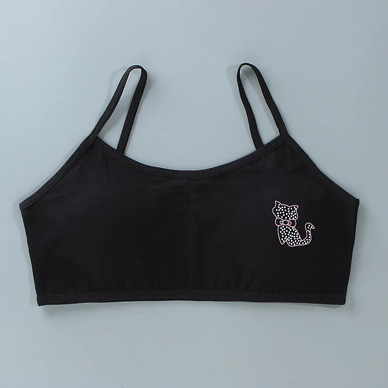 5PCS/Lot Teeange Girls Small Training Bras Purbery School Girl Sports Bra Children Detachable Chest Pad Underwear Kids Tube Tops