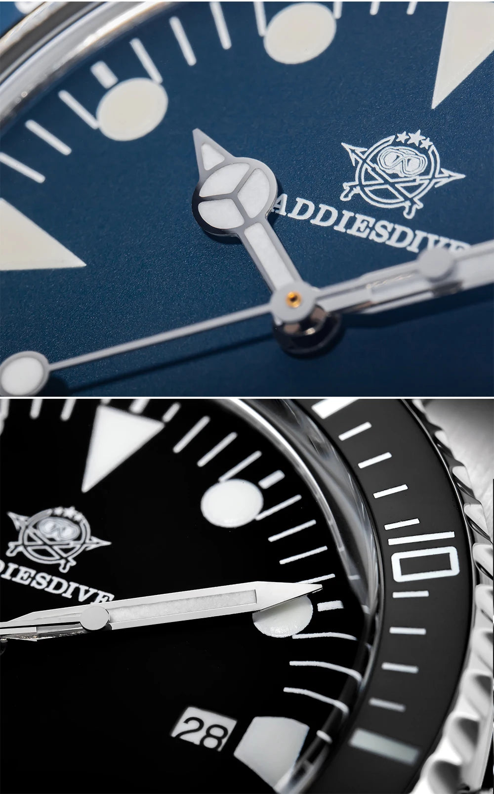ADDIESDIVE Men's Diving Watch Stainless Steel Ceramic Bezel Quartz Watch Men's BGW9 Luminous 200m Waterproof  Men's Watch