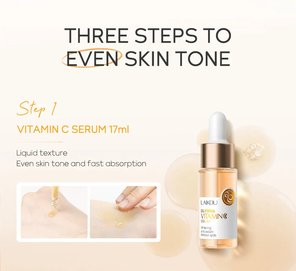 LAIKOU Vitamin C Skin Care Set - 3-Piece Facial Care Kit