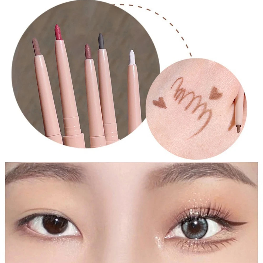 Ultra-fine Gel Eyeliner Pencil Rose Brown Under Eye Liner Pen Waterproof Matte Aegyosal Lying Silkworm Quick Drying Eyes Makeup