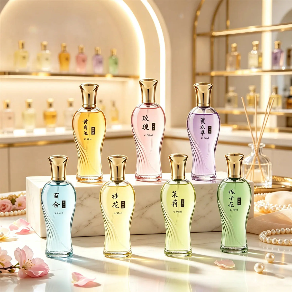 Oriental Classic Floral Fragrance for Women, 1.7 oz X 2pcs (Two Bottles per Case), Featuring Osmanthus, Jasmine, Lavender, Gardenia, Lily, Magnolia, and Rose. A Natural Floral Scent, Fresh and Refreshing, Suitable for Gifting