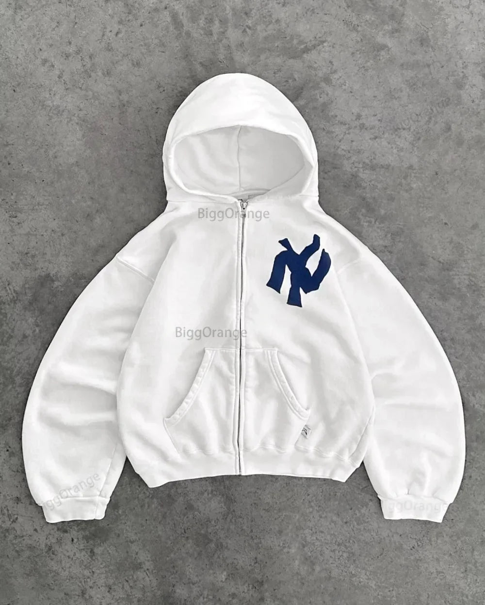 Y2K Harajuku Fashion Letter Pattern Printed Hooded Sweatshirt Hip Hood Casual Loose Men And Women'S Oversized Zipper Sweatshirt