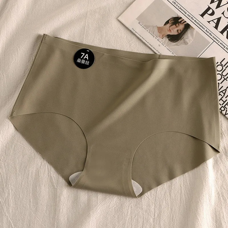 6pcs Seamless Mulberry Silk Panties Women's Ultra-thin Underwear Sexy High-elastic Soft Breathable Female Daily Panties