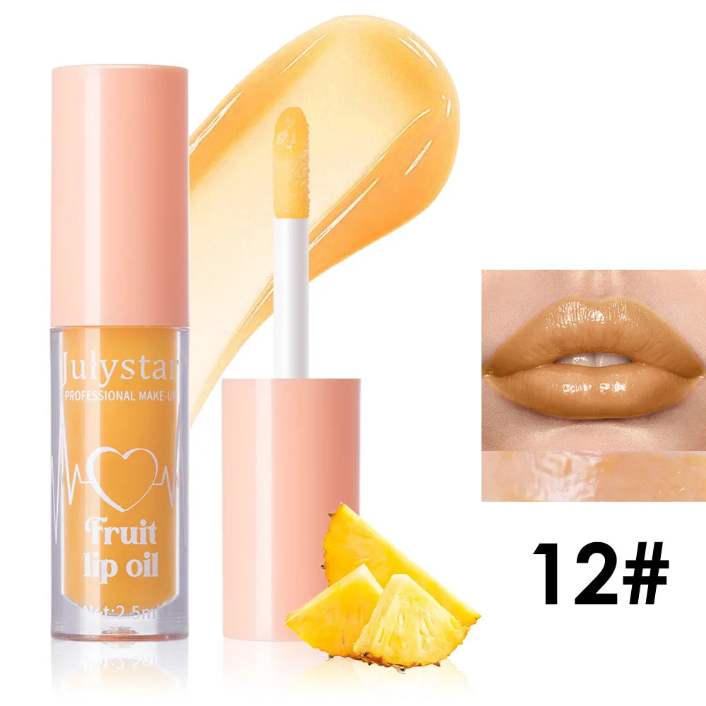 10Color Fruit Flavor Temperature Changing Lip Oil Set Hydrating Glossy Lip Gloss Brightening Water Light Lip Makeup Cosmetic Kit