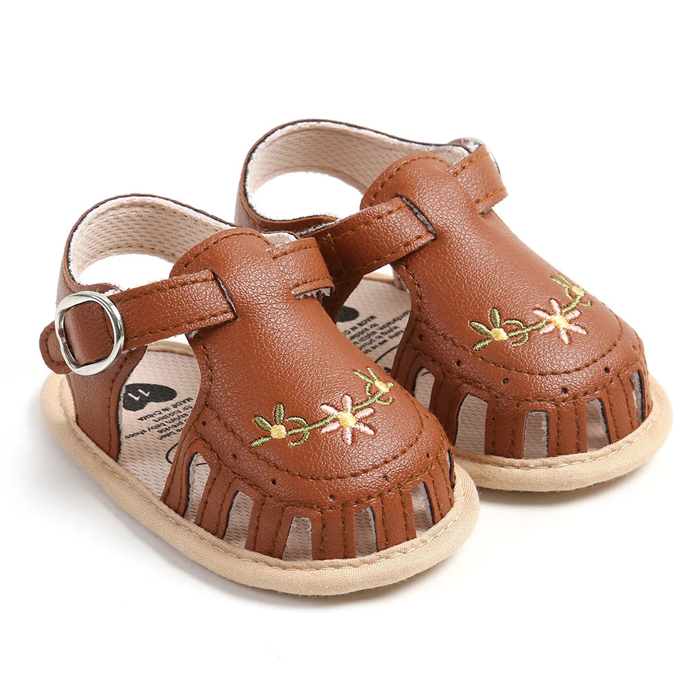 Leisure And Comfortable Baby Girl Sandals, Breathable And Lightweight Summer Floral Wrap Toe Sandals