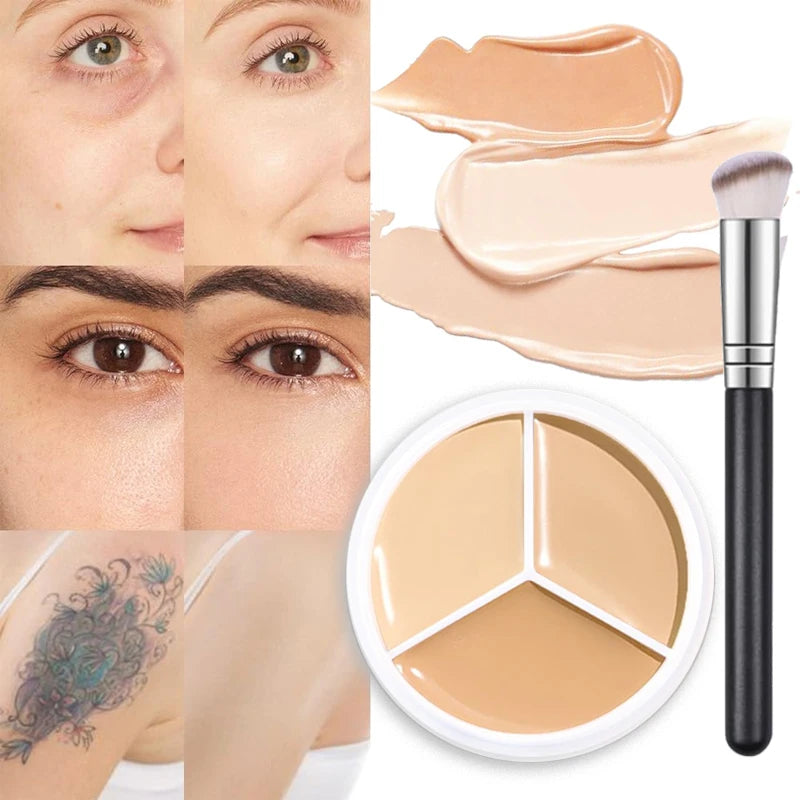 3 Color Concealer Palette For Dark Circles And Flawless Face Coverage Professional Grade For All Skin Tones