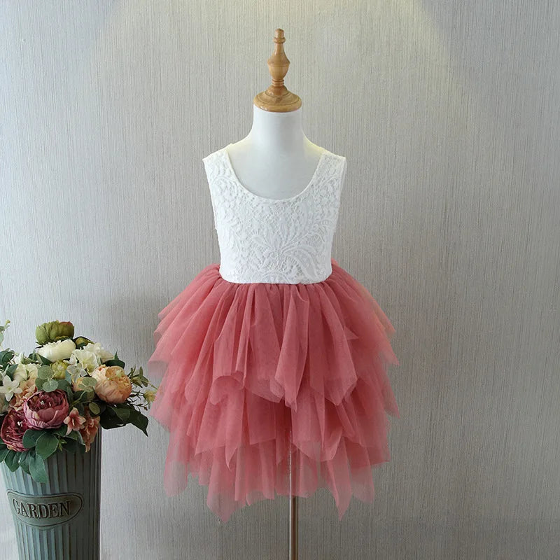2016 New  Baby Kids Lace Cake Tutu Party Dress Children Princess Dresses Flower Girl Dress Patterns