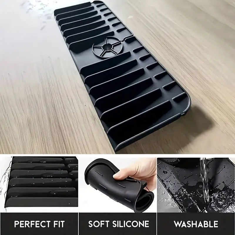 Tapete de silicona para grifos, soporte para jabón de platos y esponjas, alfombrilla de secado para encimera de cocina, protector contra salpicaduras para fregadero de cocina y baño, almohadilla de drenaje