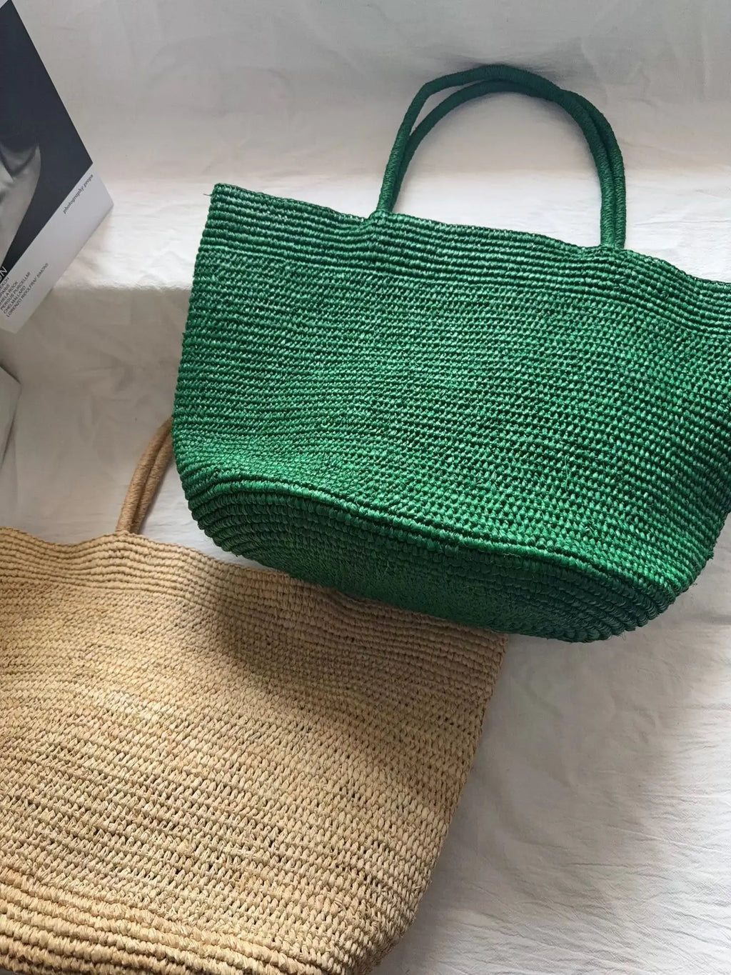 2026 Large Handwoven Rattan Tote Bag for Women Natural Straw Beach Bag Purse Luxury Shoulder Bags Handbag Summer