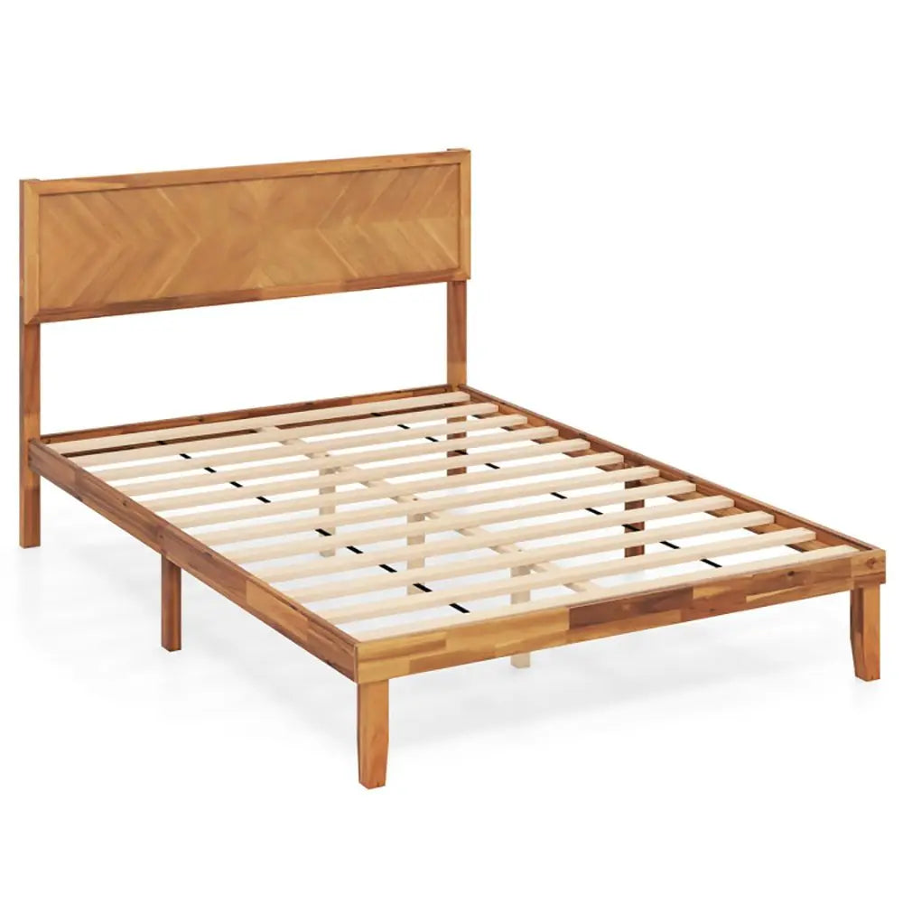 FullSize Bed Frame with Headboard and Storage Space