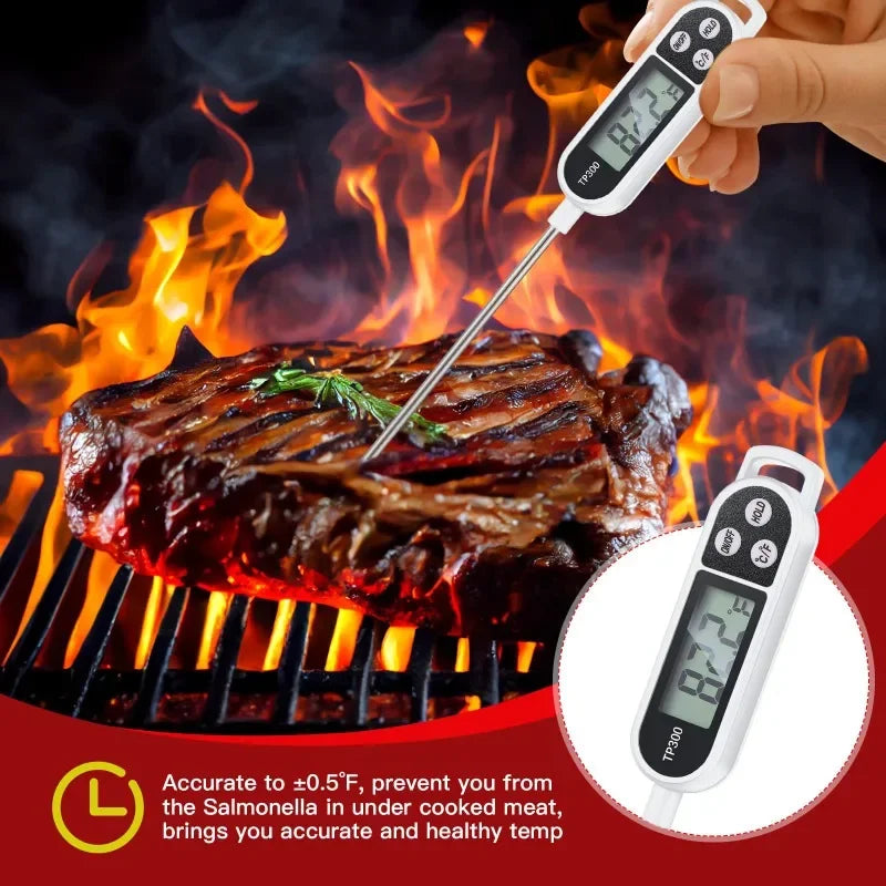 Termómetro de cocina digital para medir la temperatura de la carne, termómetro electrónico de alimentos con pantalla LCD