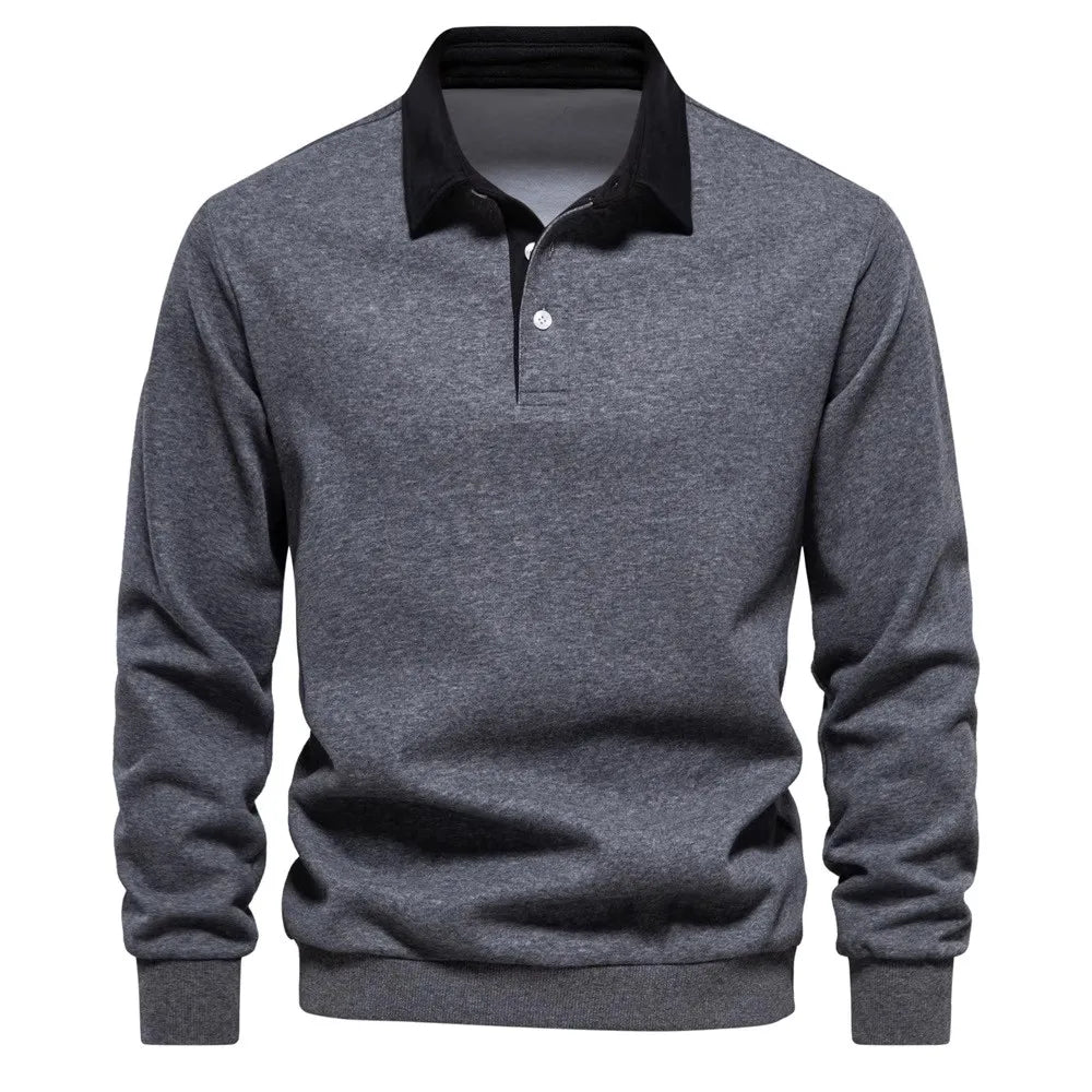 Men's Half-Zip Fleece Pullover - Long Sleeve Business Casual Shirt