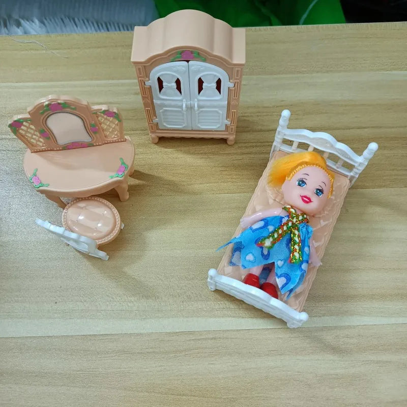 Hot Sale 31 Items / Lot Miniature Dollhouse Furniture Kitchen Sofa Table TV Bed Living Room Bathroom Set For Dolls Best DIY Gift